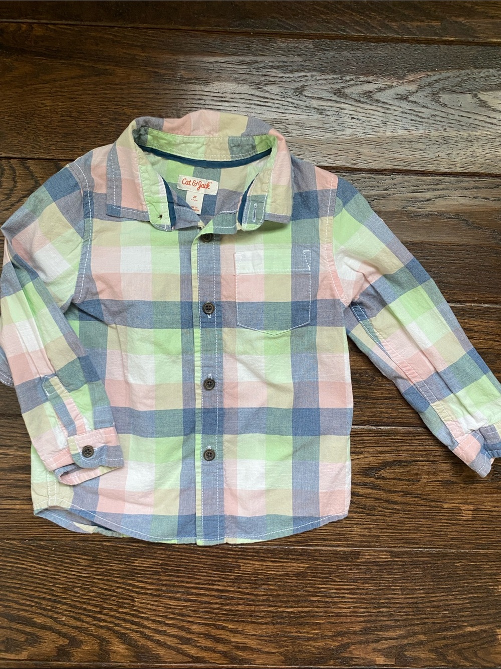 Cat & Jack Pastel Plaid Button-Down Shirt